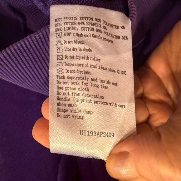 Umbro OG Logo Mask Hoodie Purple Sz XL - Picture 6 of 10